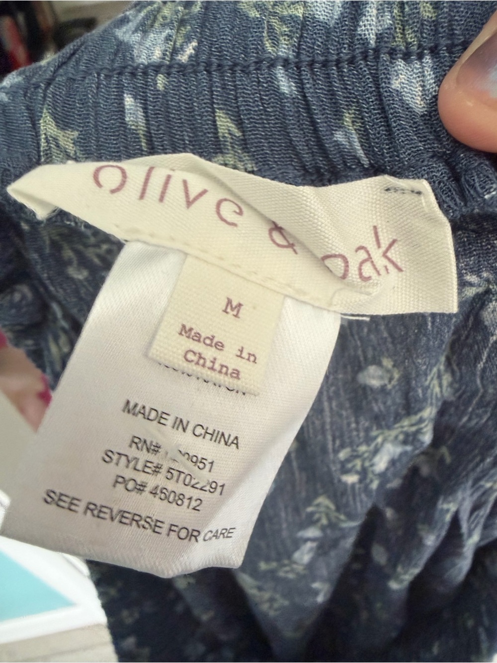 NWOT Olive & Oak Blue Floral Tiered Maxi Skirt Medium Boho Cottagecore - Picture 4 of 5